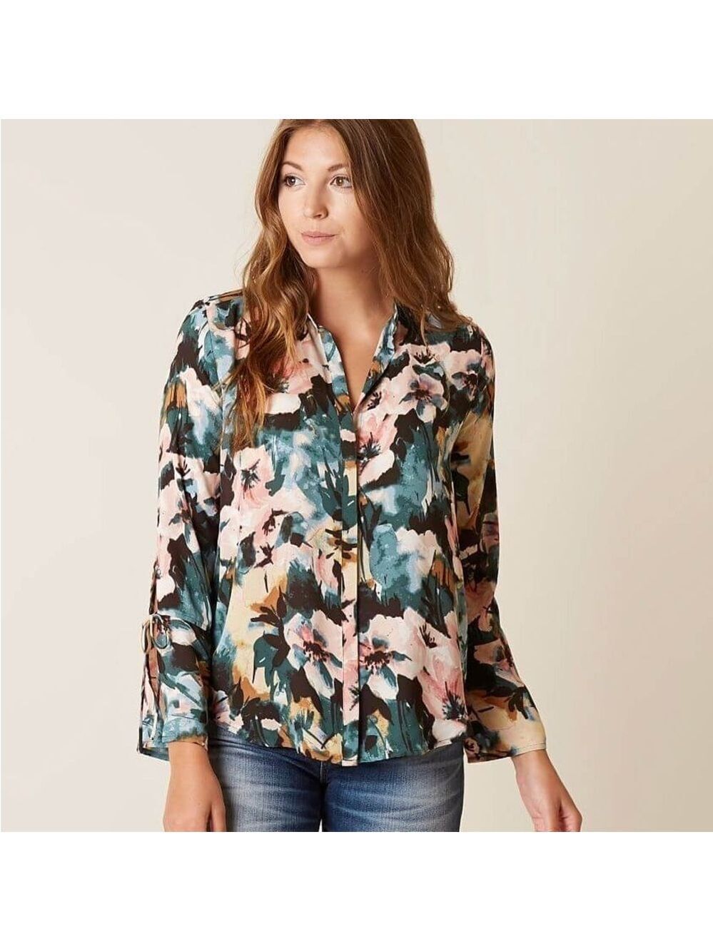 LUCKY BRAND Floral Watercolour Blouse